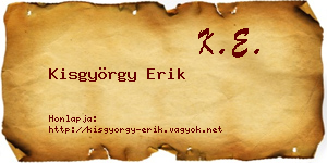Kisgyörgy Erik névjegykártya